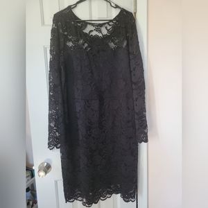 Ambiance plus size black crochet bodycon dress